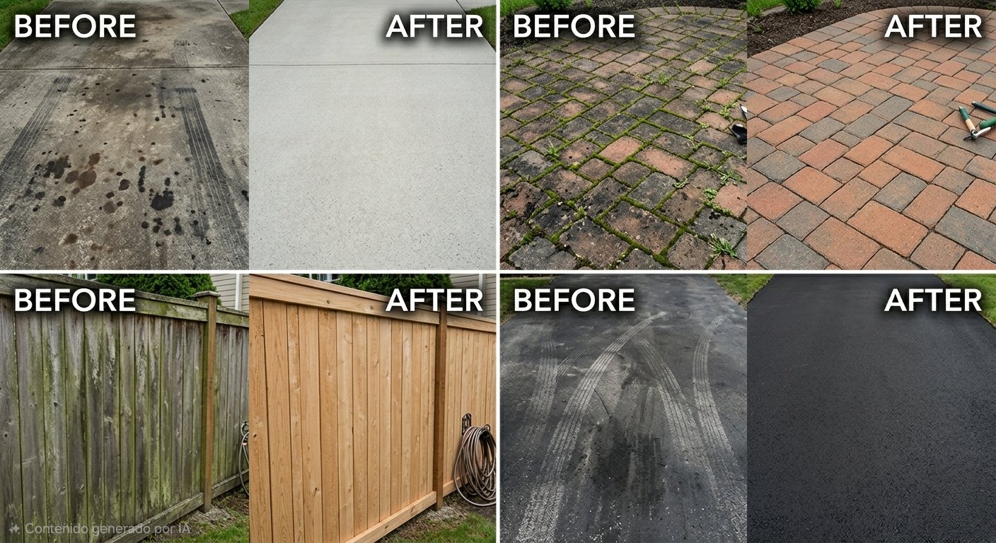Before and after: Driveways, Pavers & Fences