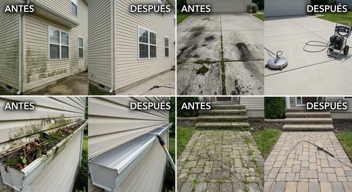 Before and after: Driveways, Gutters & Patios